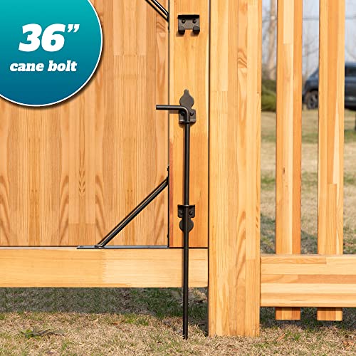 36" Cane Bolt Heavy Duty Drop Rod Gate Stopper Hardware, Gate Ground Latch for Wooden Fences Metal Gates Doors, Gate Drop Pin for Holding Gate to The Ground, Black Finish(2 Pack) by YONSIN - Image 2