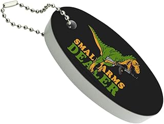 GRAPHICS & MORE Small Arms Dealer Weapons Dinosaur T-Rex Funny Humor Floating Keychain Oval Foam Fishing Boat Buoy Key Float