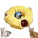 AUOON Cat Tunnel with Central Mat for Cat Dog,Soft Plush Material and Full Moon Shaped, Length 98