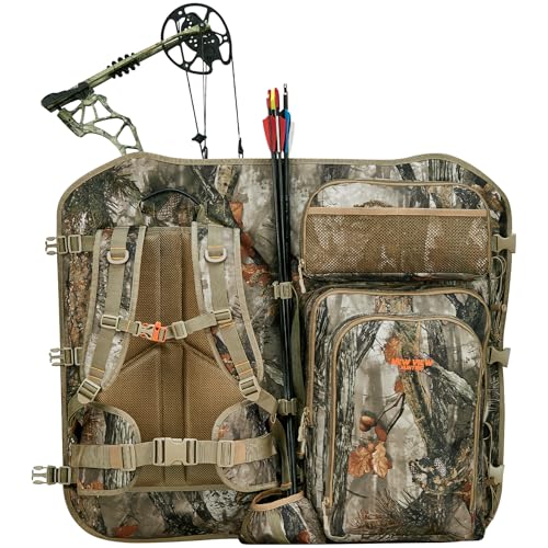 NEW VIEW Bow Hunting Backpack with Bow Holder, Camo Hunting Backpacks for Men, Large Compound Bow Pack, Bow Hunting Accessories Gear