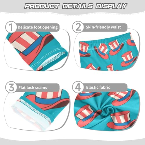 Cartoon Hat Pattern Girls Leggings Soft Stretch Workout Yoga Dance Pants for Kids Casual Tights3
