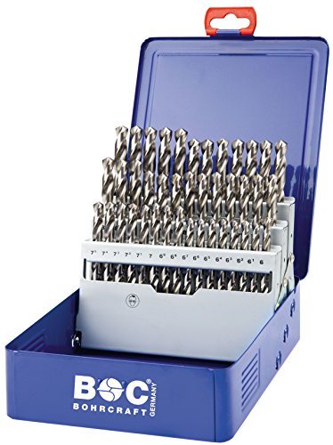 Bohrcraft Spiralbohrerset HSS-G DIN 338 geschliffen Typ N in Industriekassette, 41-teilig, 6-10 x 0,1 mm steigend, MG 601, 1 Stück, 11201410041