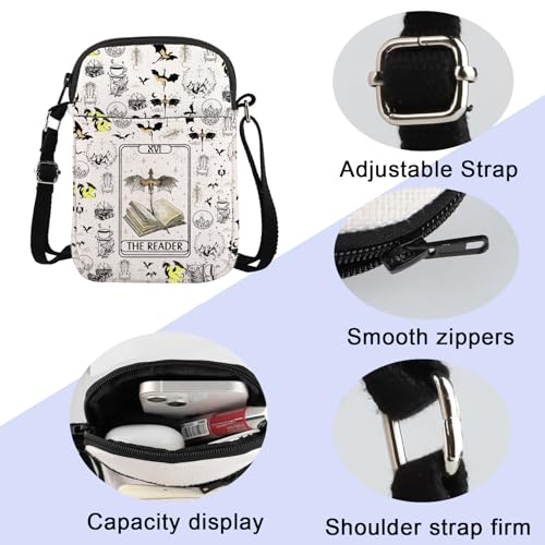ENSIANTH Fantasy Reader -Dragonrider Merch Dragon Lover,The Reader Dragon Tarot Card Crossbody Bag Fantasy Bookish Gift4