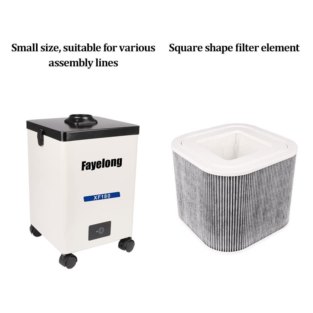 Fayelong filtro para extractor de humo de soldadura amortiguador de humo absorbente de humo de soldadura para estación de soldadura ESD portátil filtración de tres capas con cubierta de goma