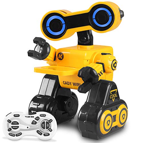 HBUDS Control Remoto Robot Educativo Juguetes R13 Baile programable Inteligente Aprendizaje Deslizante Grabación para niños y niñas (Amarillo)