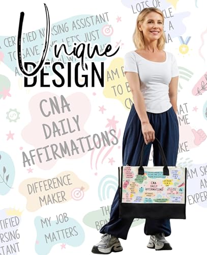 Image of InnoBeta CNA Week Gifts Canvas Tote Bag for Women, Females for Work, CNA Appreciation Accessories Gifts