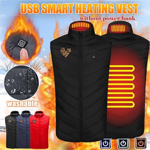 2025 Upgraded Heated Vest Women Men Heated Body Warmer 3 Adjustable Temperature Electric Heated Down Gilet Waistcoat3