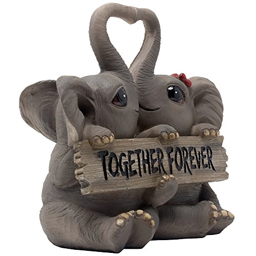 Figura Decorativa de Pareja de Elefantes con Corazón miniatura 3