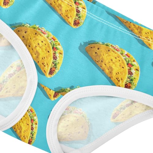 Wusikd Cute Tacos Blue Girls' Underwear Cotton Yellow Girls Briefs Soft Toddler Underwear 2T4
