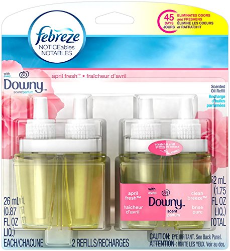 Febreze Noticeable With Downy April Fresh Scent Dual Oil Refill Air Freshener (2 Count, 1.75 Oz), 0.11 Pound