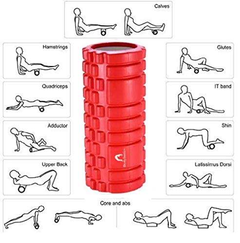 Image of Bodylastics 33cms Foam Roller for Deep Tissue Massage, Relief from Sore Muscles Pain, Pre & Post Exercise Fitness Workout Sessions