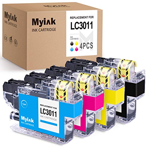 MYIK Compatible Ink Cartridge Replacement for Brother LC3011 LC-3011 to Work with Brother MFC-J497DW MFC-J895DW MFC-J491DW MFC-J590DW (1 Black 1 Cyan 1 Magenta 1 Yellow, 4 Pack)
