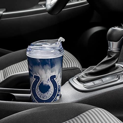 Image of Rico Industries NFL Football Glitter 24oz Acrylic Glitter Tumbler with Hinged Lid, Officially Licensed Double Wall Tumbler with Straw