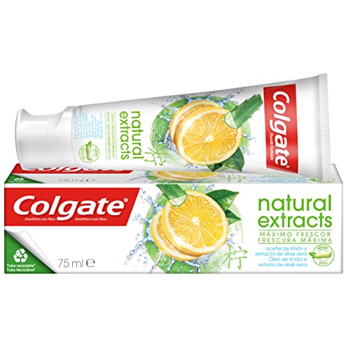 Colgate Natural Extracts Máximo Frescor, Pasta de Dientes, Formulada con Aceite de Limón y Extracto de Aloe Vera, 75ml