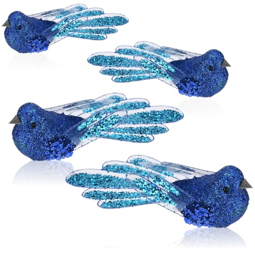 com-four® 4X Weihnachtsbaumschmuck Deko Vogel - Vögelchen mit Pailletten für Weihnachtsbaum-Deko - Kunststoff Vögel mit Clip für Weihnachten com-four® 4X Weihnachtsbaumschmuck Deko Vogel - Vögelchen mit Pailletten für Weihnachtsbaum-Deko - Kunststoff Vögel mit Clip für Weihnachten