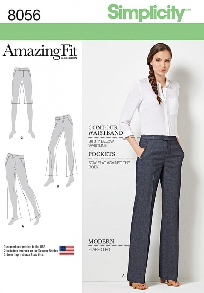 Simplicity Ladies Sewing Pattern 8056 Amazing Fit Shorts, Jeans & Trouser Pants