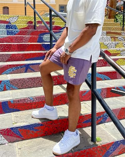 Mens Shorts Fashion Mesh Print Shorts Casual Workout Drawstring Basketball Running Short Pants3