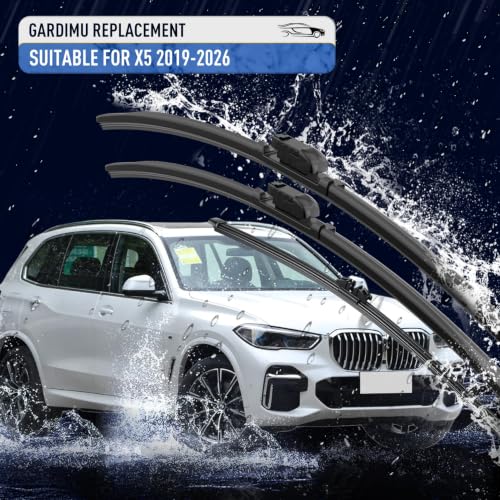Image of Front and Rear Windshield Wipers for BMW X5 2019-2026 for Car Window | Quiet and Streak-Free Front and Back Wiper Blades Assembly All-Season OEM Automotive Replacement Accessories