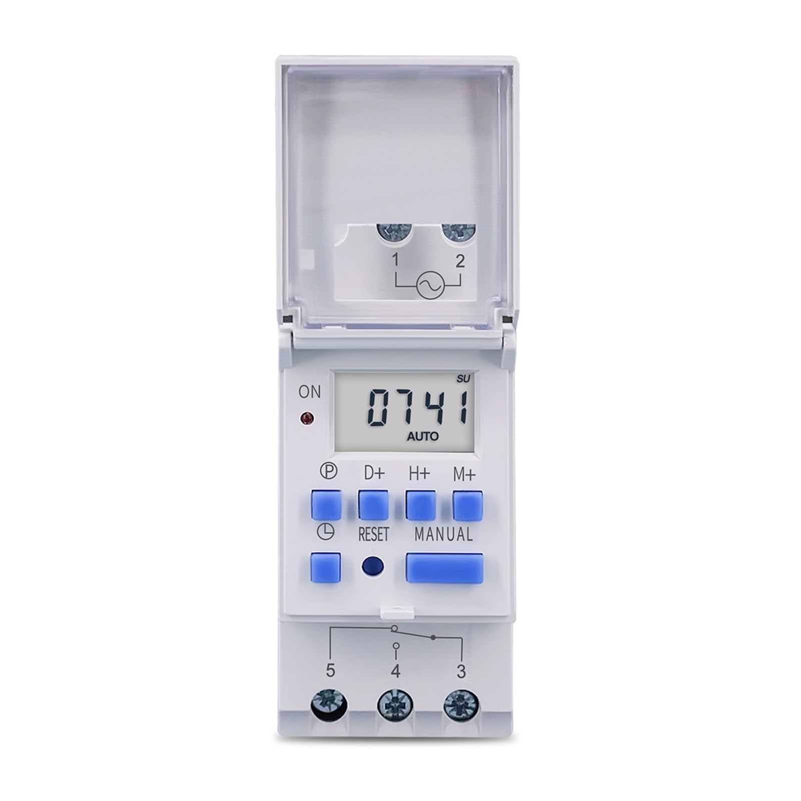 1 Temporizador de relé Digital programable semanal monofásico de riel DIN de 7 días con Control de CA de 220 V, 230 V, 12 V, 24 V, 48 V y 16 A(15A,220V AC)