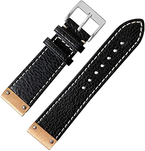 Bracelet de montre de plongée en caoutchouc noir et jaune de 22 mm de largeur