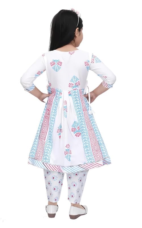 Image of Girl's Cotton Blend Kurta with Pant | Baby Girls Festive & Party Kurta and Pyjama Set