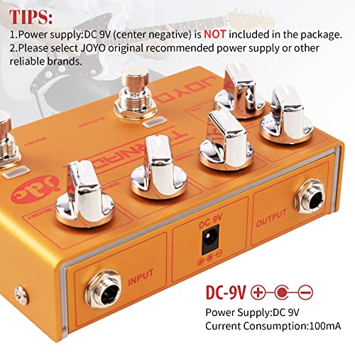Image of JOYO Jose de Castro Signature Dual Overdrive & Boost Guitar Pedal, 5-Knob Control with Independent Drive /Boost Footswitches & 3-Band EQ, True Bypass (TORNADO R-21)
