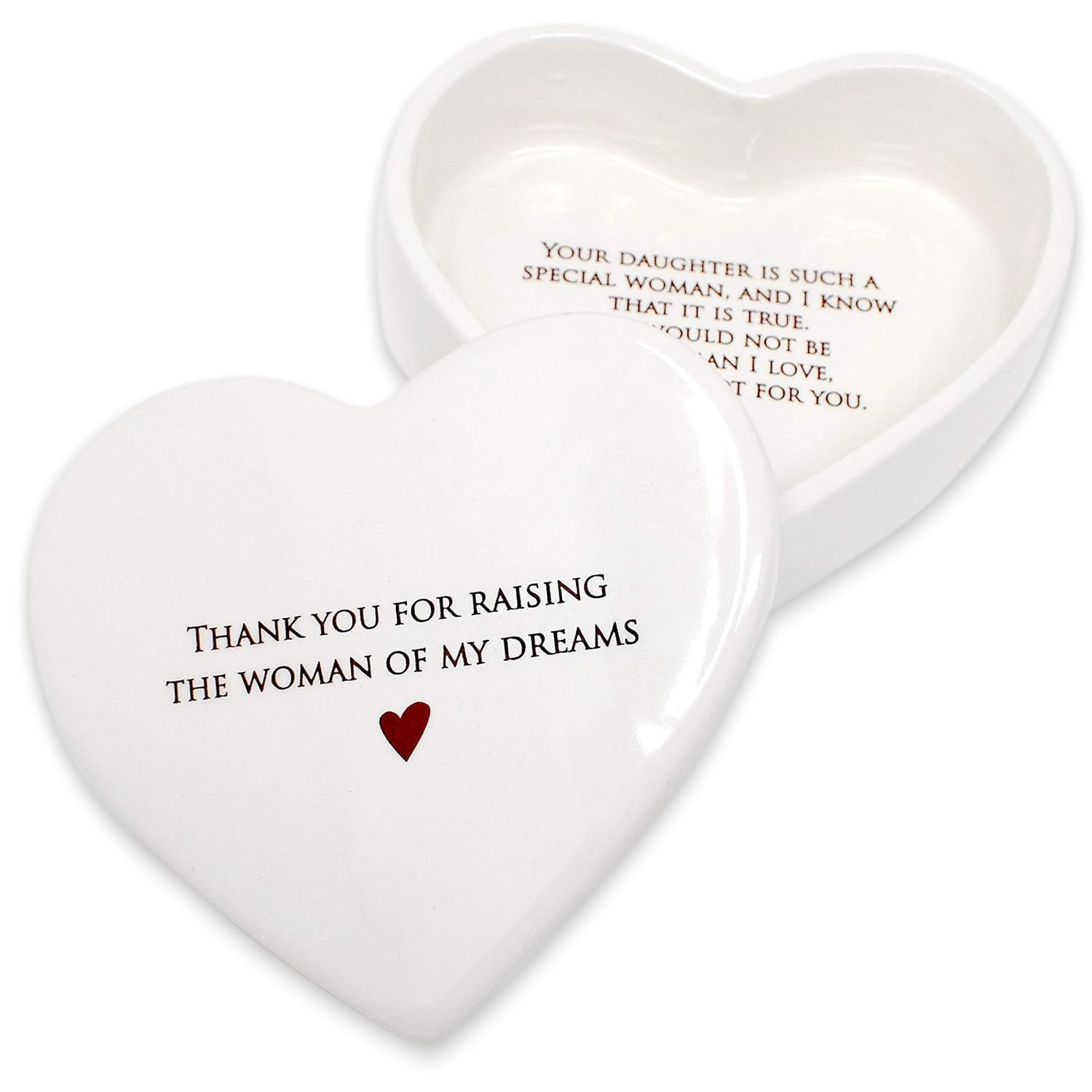 Susabella - Mother of the Bride Gift from Groom, Mom Wedding Gift or Mother's Day Gift from Son In-Law - Thank You for Raising the Woman of My Dreams - Ceramic Keepsake Heart Box