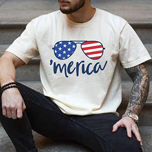 Olive Loves Apple Merica Sunglasses 4th of July Shirts Matching Family Outfits for Independence Day3