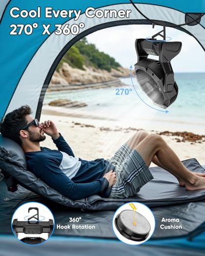 Portable Camping Fan Rechargeable LED