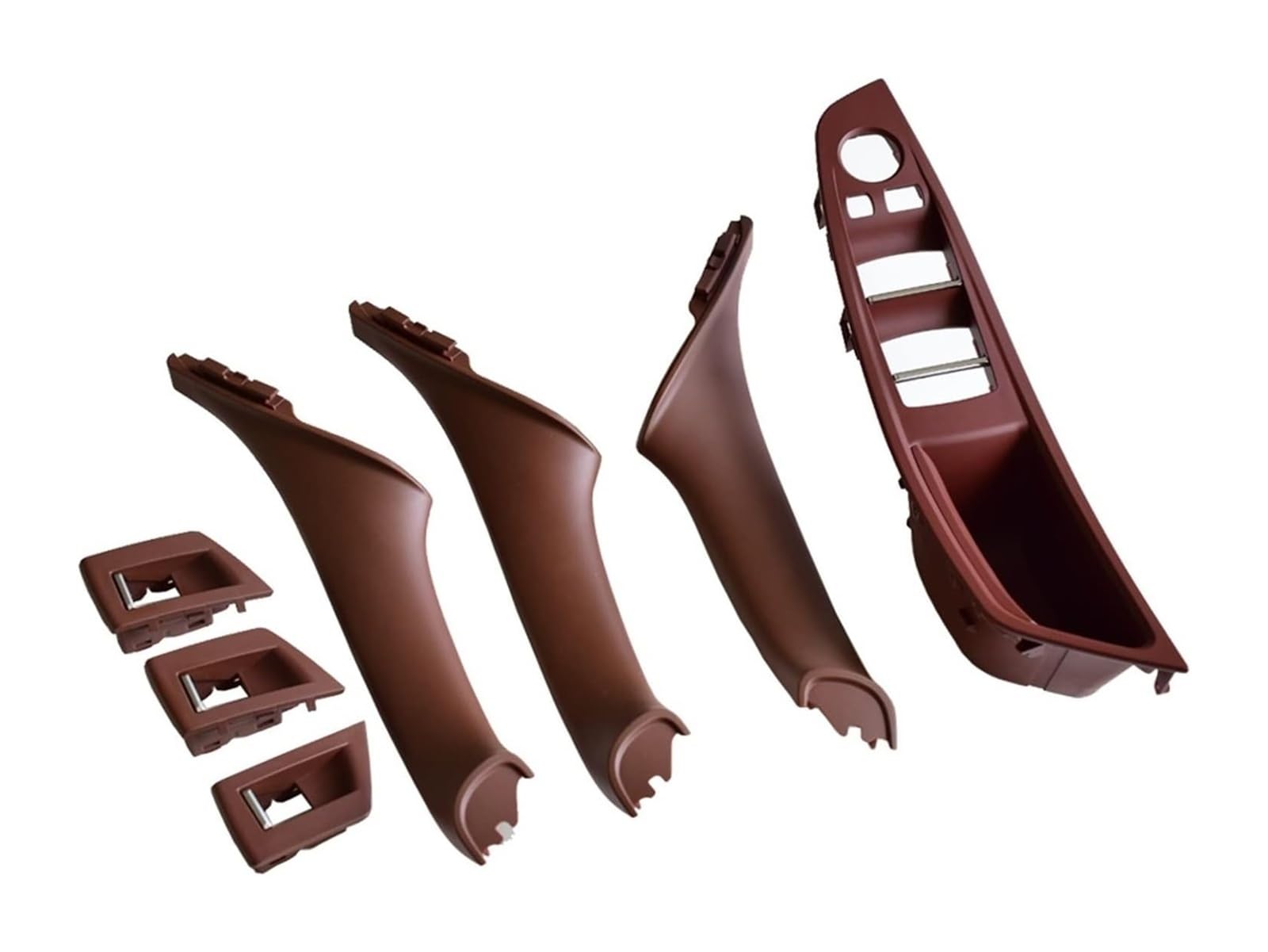 FANGZIQF Inner Door Pull Handles for 5 Serie F10 F11 520 525 7Pcs Car Interior Door Handle Inner Panel Pull Trim Cover RHD(Wine Red-7pcs)