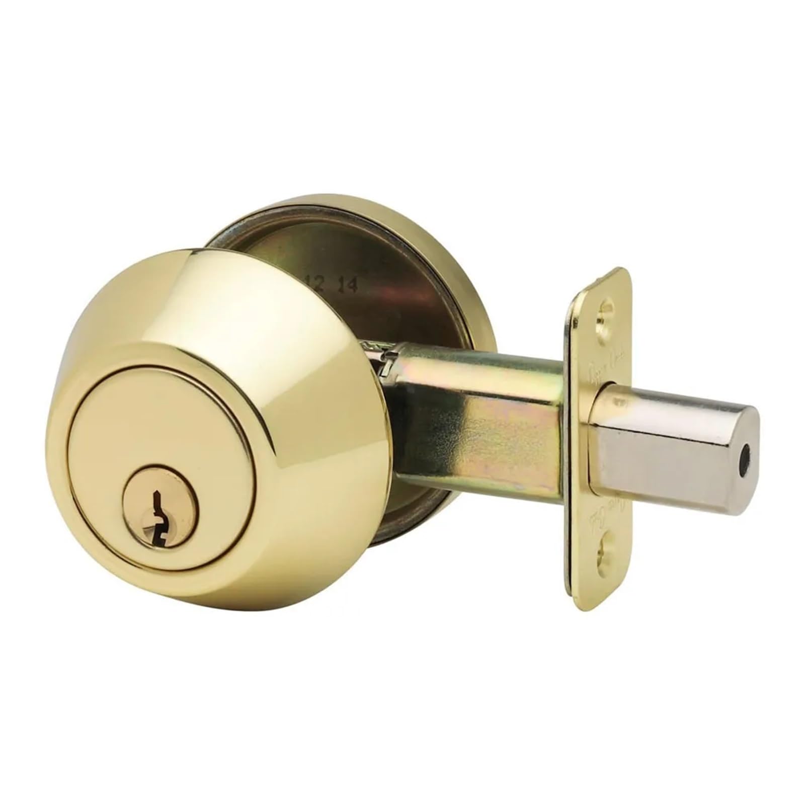 Kdhcvkz One Color Single Cylinder Deadbolt, Round Lock With Keys, Modern Door Locks With, Gold For Front Entrance