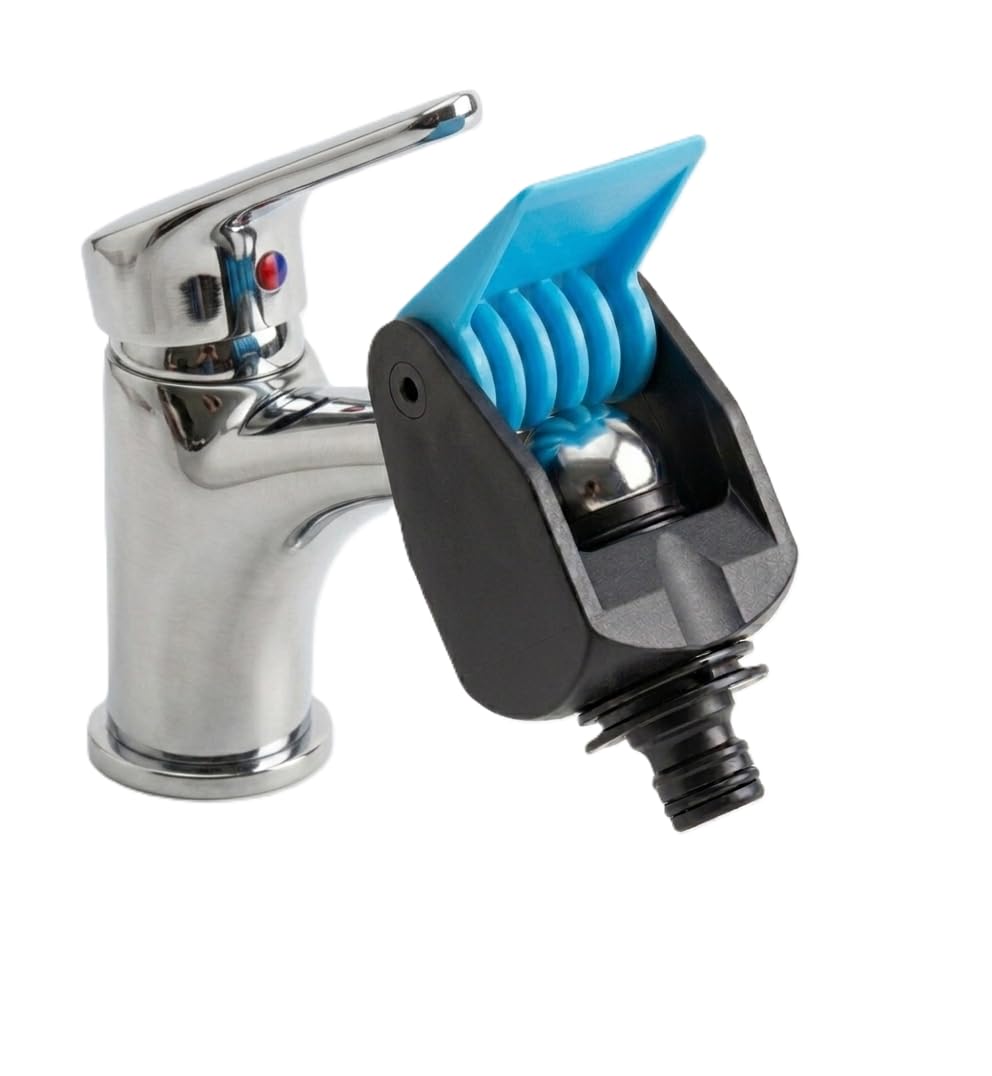 Beach Stone Universal Tap Connector Adapter Mixer Kitchen Garden Hose Pipe Joiner Fitting Kitchen tap Adaptor to Link Garden/Outdoor Hose with Universal Hose Connector to Angled Kitchen tap (Blue)