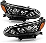ACANII - For [Halogen Model] 2020 2021 2022 Nissan Sentra S | SV Black Housing Headlights Headlamps Pair Set Left+Right
