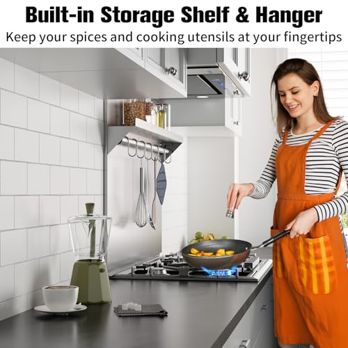 IKTCH 30" Range Hood Insert & Stainless Steel Backsplash, 900 CFM