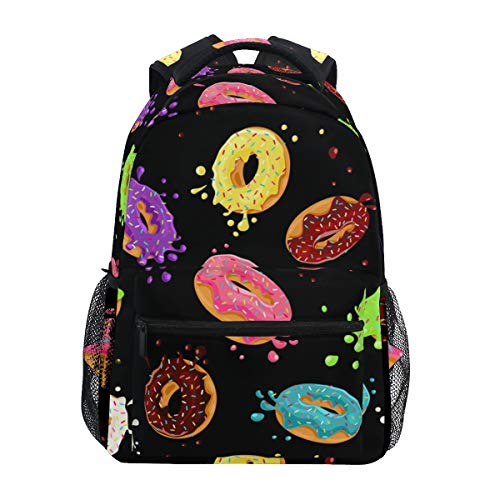 My Daily Sac à dos d'école coloré avec motif donuts pour ordinateur portable - Pour femme - Style décontracté Cover