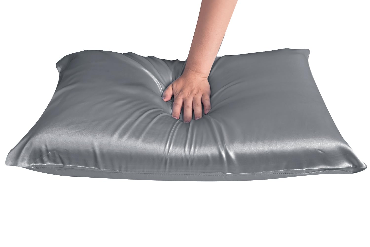 ROOEE Satin Silk Pillowcases for Hair and Skin 2 Pack Standard Size 50x75cm Envelope Closure Pillow Case (SILVER) - Image 4