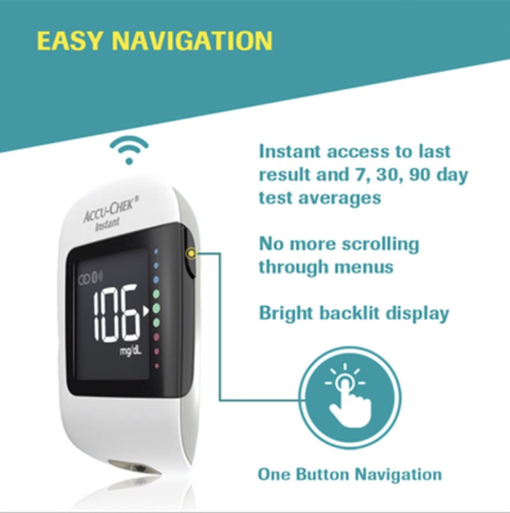 AccuChek Instant Blood Glucose (with Bluetooth) with Vial