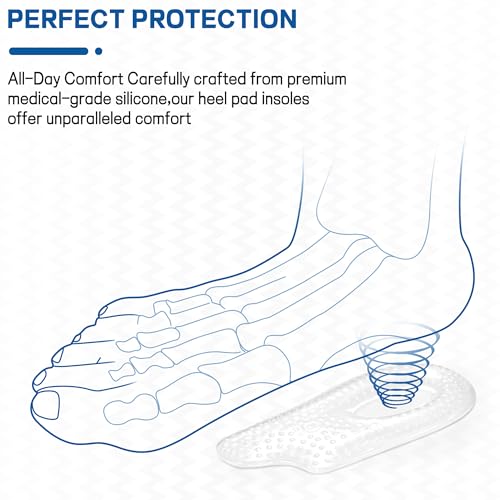 Image of 2Pairs Plantar Fasciitis Heel Cups Inserts,Shock Absorption Orthotic Inserts fo