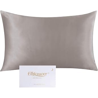 ethlomoer 1 x 100% natural pure silk pillow case for hair and skin 19 momme double sided 600 thread count hidden zipper design