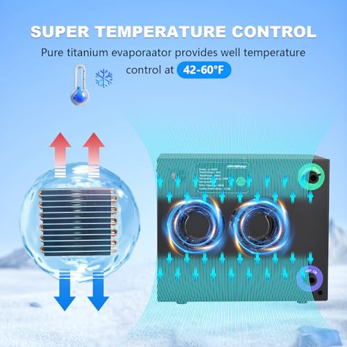 Ice Bath Water Chiller for Cold Plunge Tubs, 1/3 HP Cold Plunge Chiller with Built-in Filter & Pump, Submersible Pump, Insulated Hoses, Ideal for Ice Bath Cold Therapy Recovery 110V