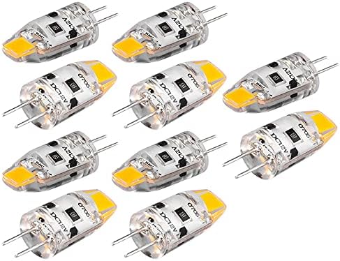 DasingG4 LED Bulb 12V DC Dimmable COB LED G4 Bulb 1.5W 360 Beam to replacement for 15W halogen bulbs no flickering(Warm White)