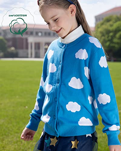 Image of BOBOYOYO Girls Cute Cardigan Cotton Girls Button Up Sweater Knit Jacket | Long Sleeve Crew Neck Kawaii Clothes for Casual School Wear