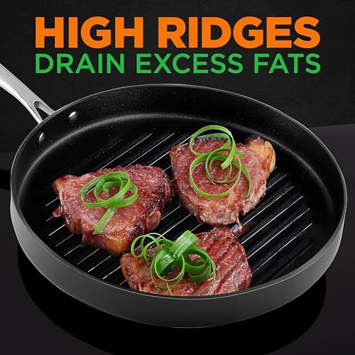 Nutrichef NCGPRD72 Anodized Non-Stick Grill - Dishwasher Safe Nonstick Grill Pan Heavy Gauge Aluminum Body thumb #3