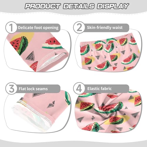 Pink Watermelon Triangle Girls Leggings Soft Stretch Workout Yoga Dance Pants for Kids Casual Tights3