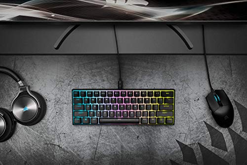 K65 RGB MINI 60% tastiera meccanica da gioco cablata – switch Cherry MX RED – tasti PBT double-shot – compatibile con ICUE – layout QWERTY UK – nero - Tastiera gaming - Immagine 6