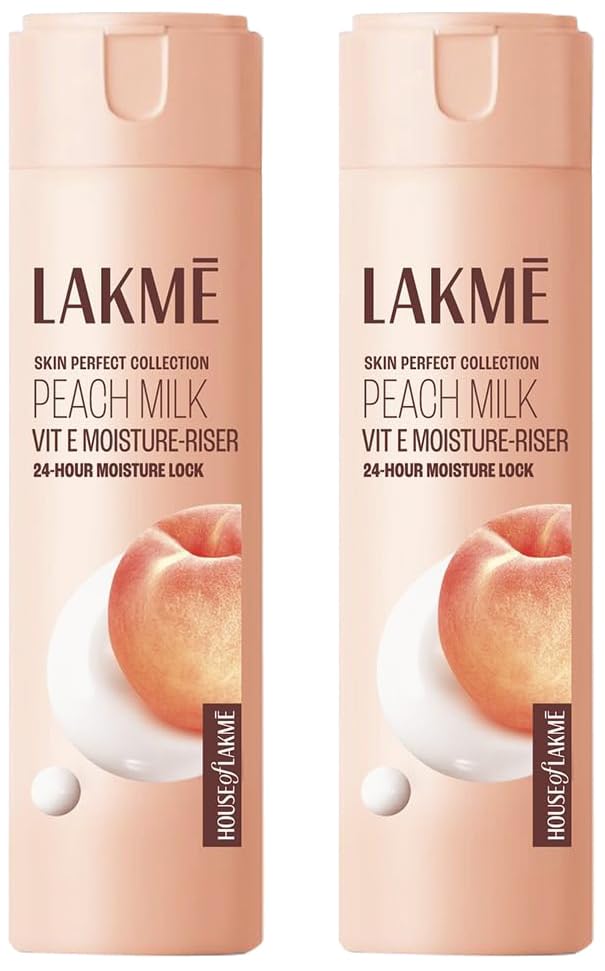 Peach Milk, Light Weight Moisturizer, 200Ml Lotion, For Soft Glowing Skin, With Vitamin C, E & Peach Milk Extract, 12Hr Moisture Lock, Non-Oily, Non-S