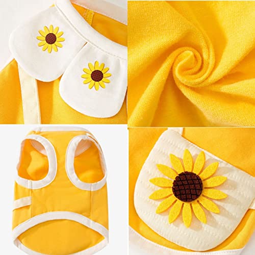 Dog Sunflower Dress Dog Summer Dress Cat Dress Outfits Soft Breathable Dog Cotton Outfits And Dog Clothes For Small Medium Large X-Large Xx-Large Dog Girls Puppy Lightweight Pet Dresses #TOP2
