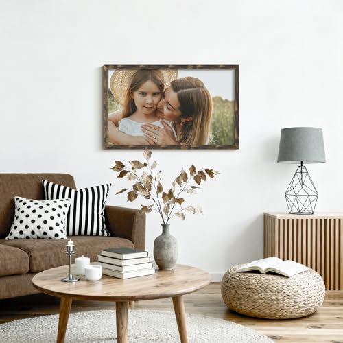 Image of DUENPY 18x30 Picture Frame 4x6 Collage Picture Frame Displays Eighteen 4x6 inch Photos Collage Wall Decor Wall Hanging Brown