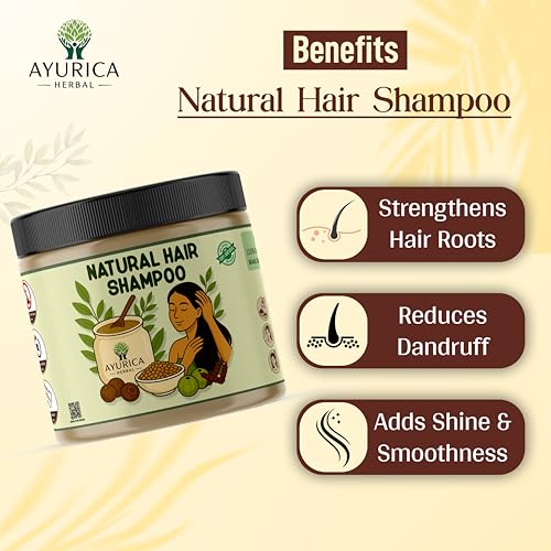 Image of Natural Hair Wash Shampoo Powder (200g) With Amla, Reetha, Shikakai & Methi | Strong Hair Growth & Hair Fall Control Cleanser With Conditioning | Sulphate & Paraben Free