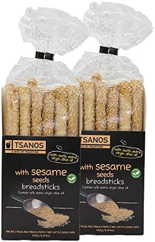 Tsanos Greek Sesame Breadsticks, 140gr 2-Pack